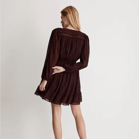 Madewell (Re)sourced Georgette Faux-Wrap Mini Dress - Picture 3 of 9